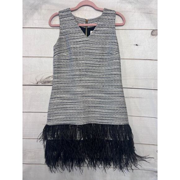 Sail to Sable Dress Size 4 Feathers Zipper Shimmery - Picture 1 of 6
